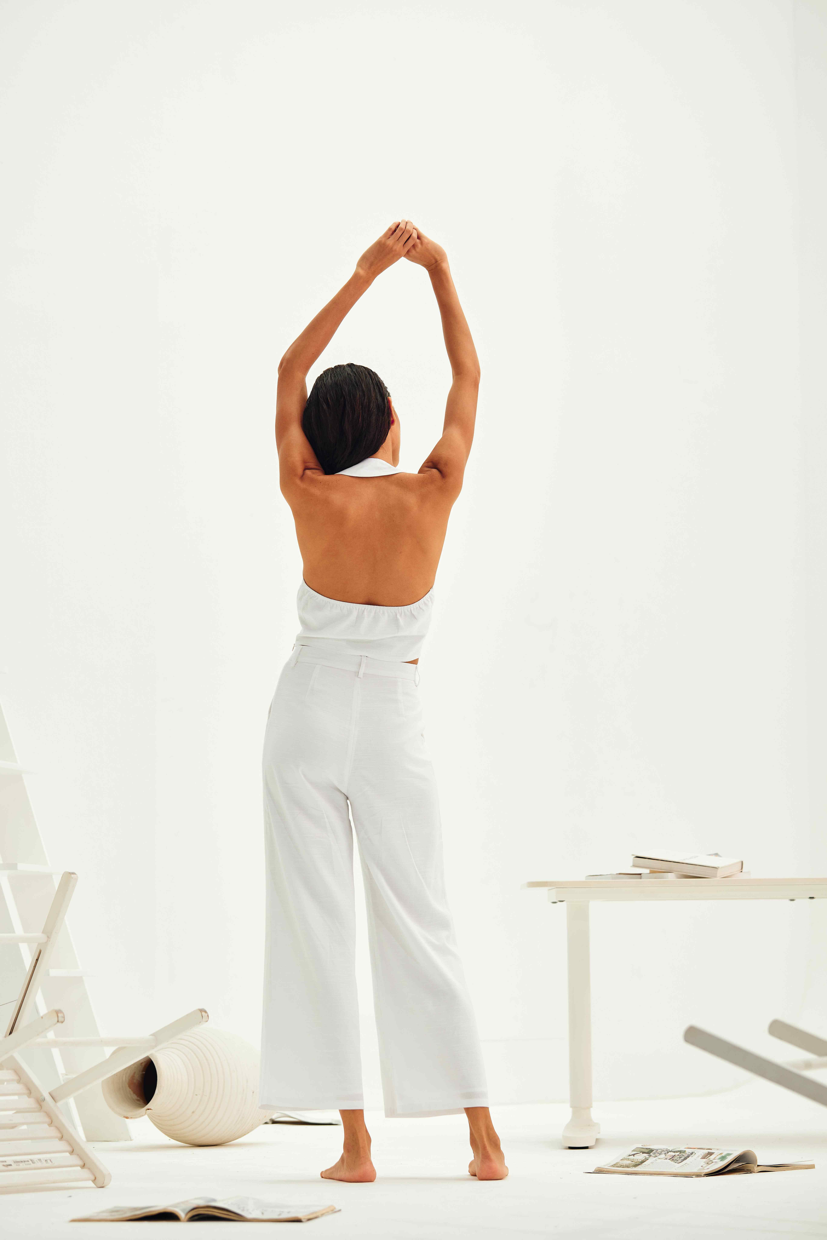 Abigail Plain Linen Pants