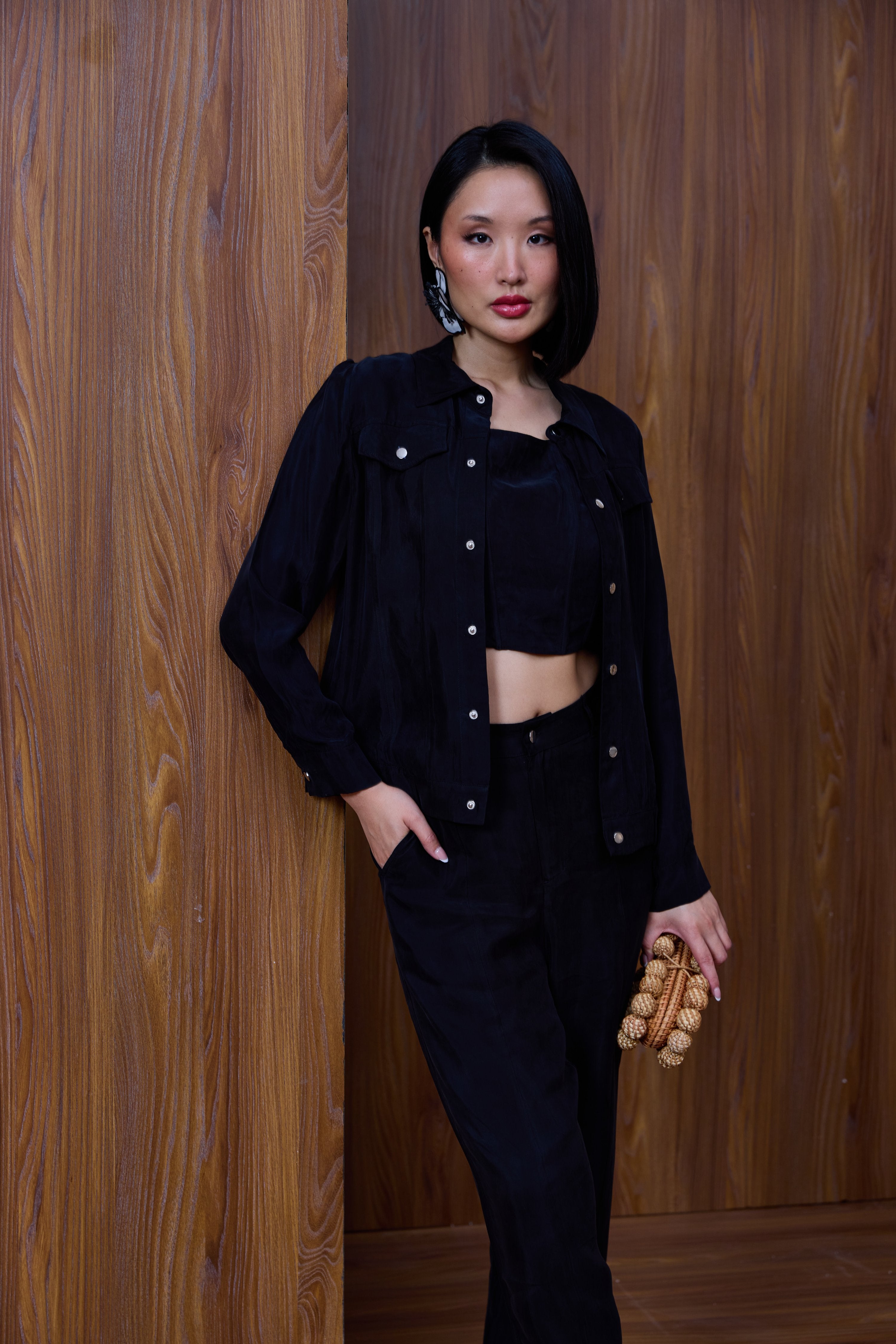 Black Jacket - Premium Cupro Fabric