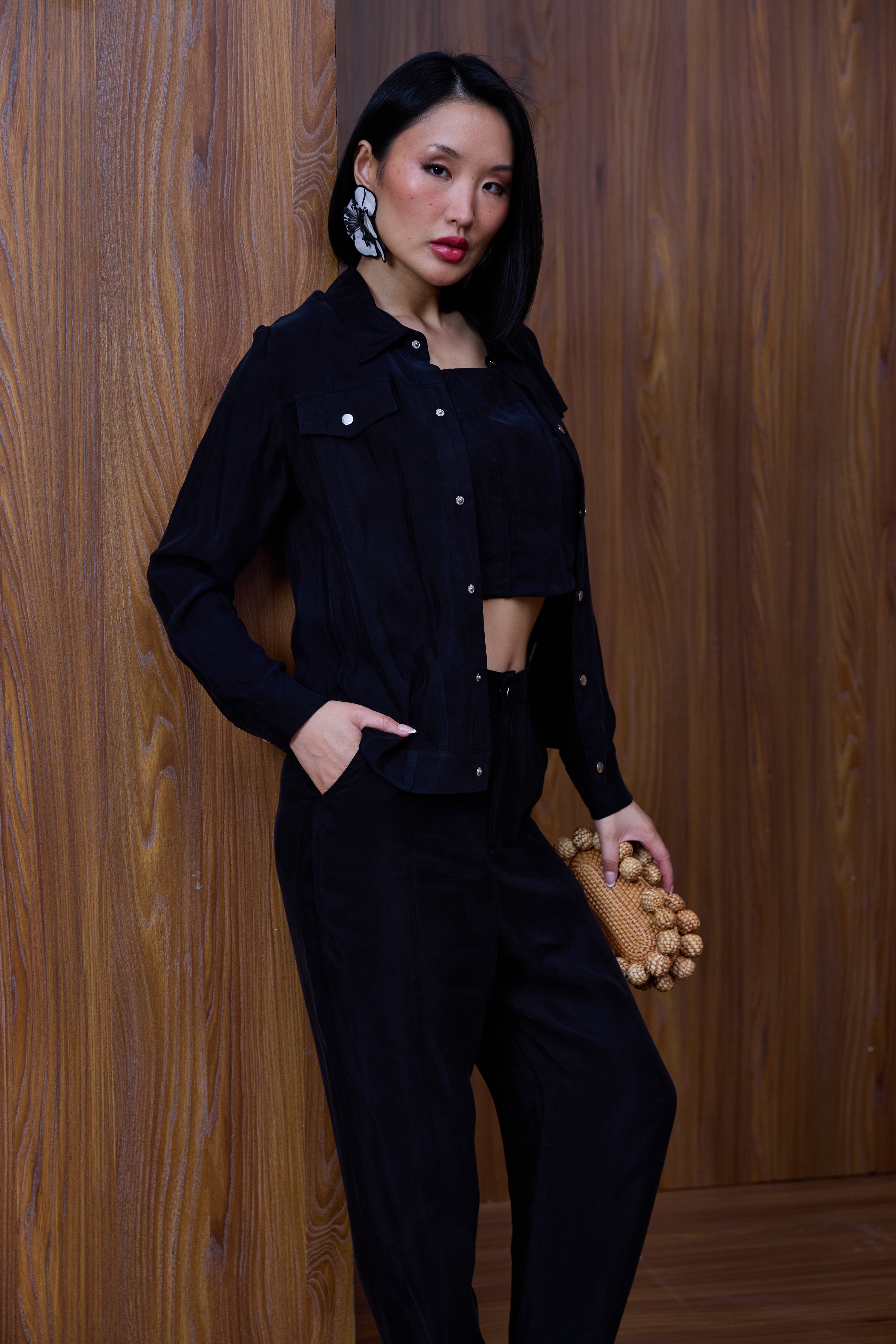 Black Jacket - Premium Cupro Fabric